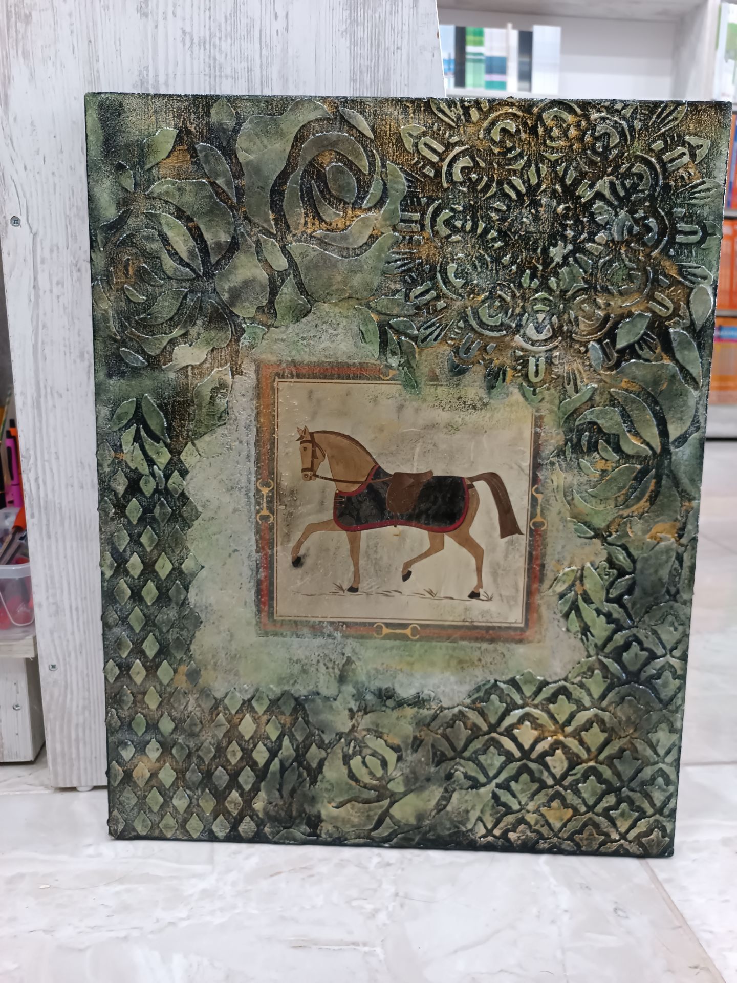 Antika Oymalı Ahşap Tablo