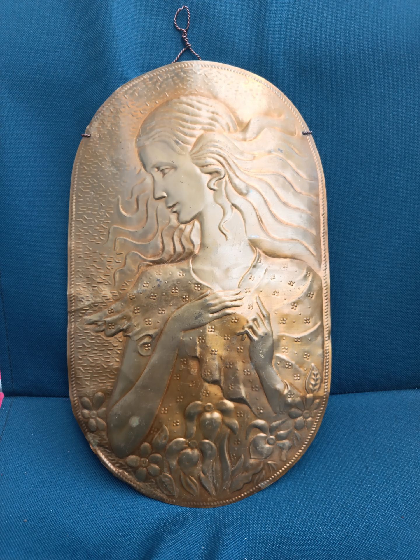 Kabartmalı Pirinç Rölyef - Levha - (1900-1930)