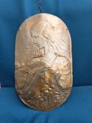 Kabartmalı Pirinç Rölyef - Levha - (1900-1930)