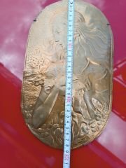 Kabartmalı Pirinç Rölyef - Levha - (1900-1930)