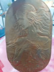 Kabartmalı Pirinç Rölyef - Levha - (1900-1930)