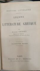 Leçons - Litterature Grecque - Alfred Croiset - 1918 Basım