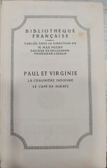 Bibliotheque Française - Paul Et Virgine - 1921 Basım