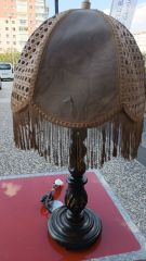 Antika El İşçiliği Ahşap Lambader - Abajur