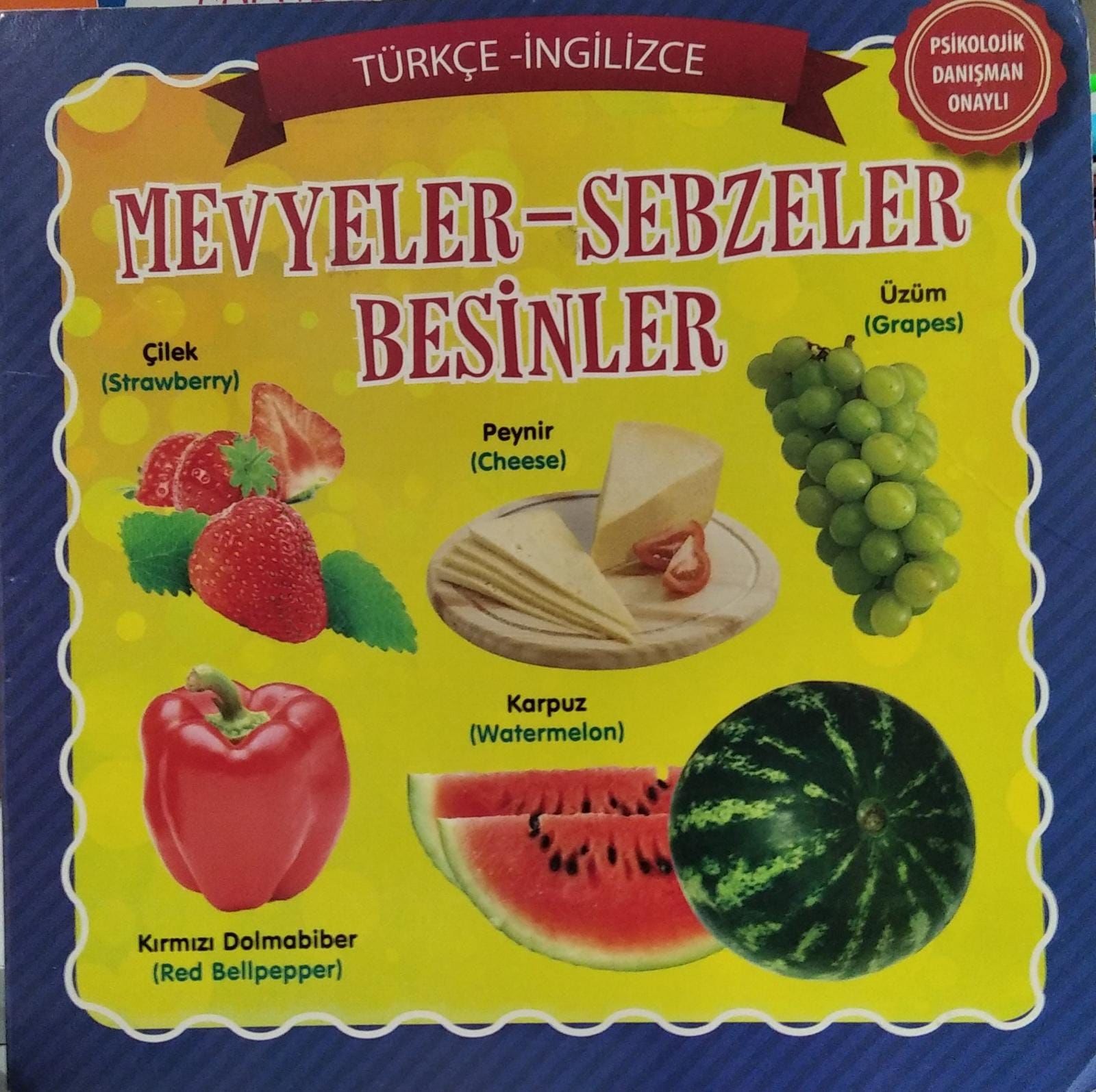 Meyveler - Sebzeler - Besinler Türkçe - İngilizce / 2. EL