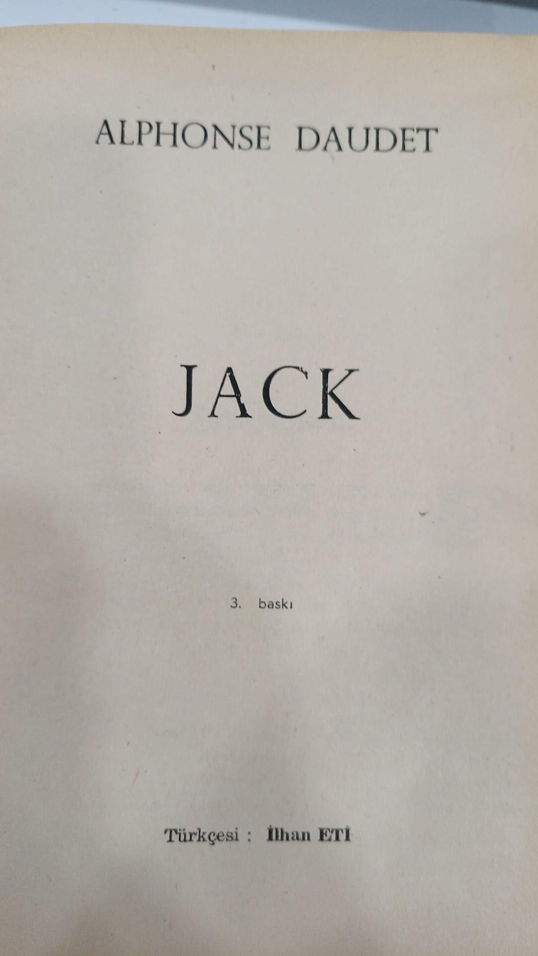 Jack - Alphonse Daudet - Ciltli - 3.Baskı