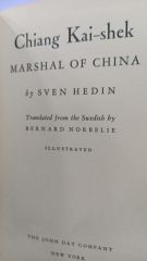 Chiang Kai - Shek Marshal Of China - Hedin