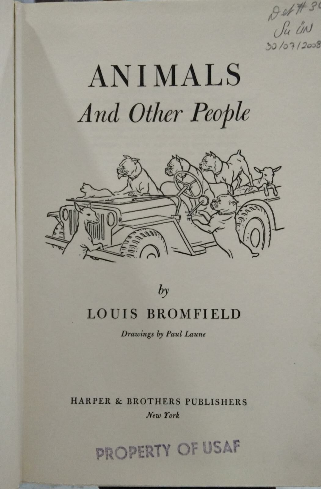 Animals And Other People - Louis Bromfield