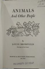 Animals And Other People - Louis Bromfield