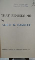 THAT REMINDS ME - ALBEN W. BARKLEY