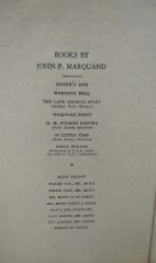 POLLY FULTON - JOHN P. MARQUAND - 1948 BASIM