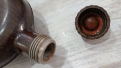 Antika Ceviz Kaplama Su Matarası
