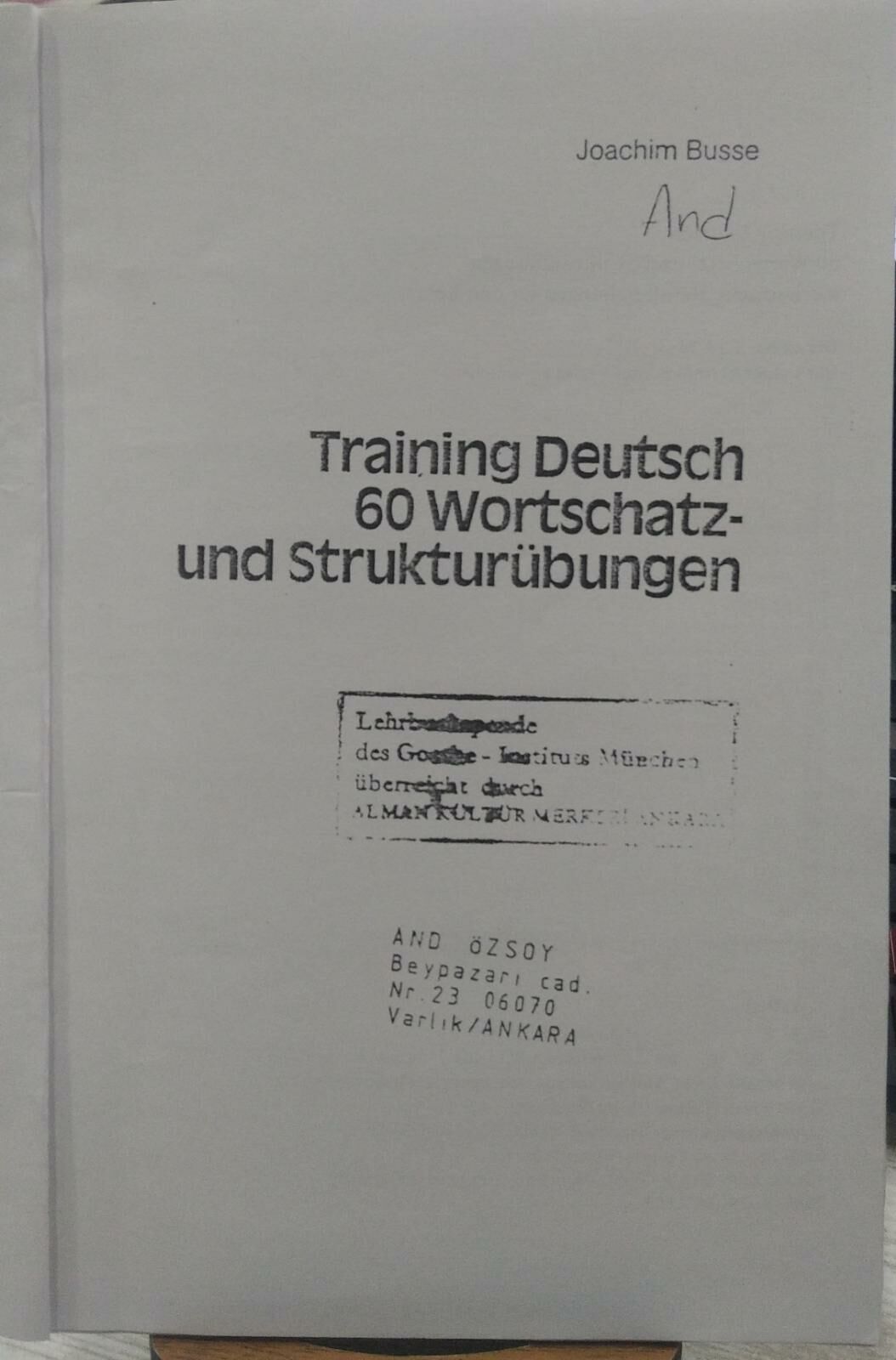 Training Deutsch 60 Wortschatz - und Strukturübungen - Joachim Busse