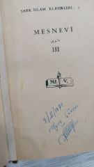MESNEVİ - 3. CİLT - İMZALI - 1957 BASIM