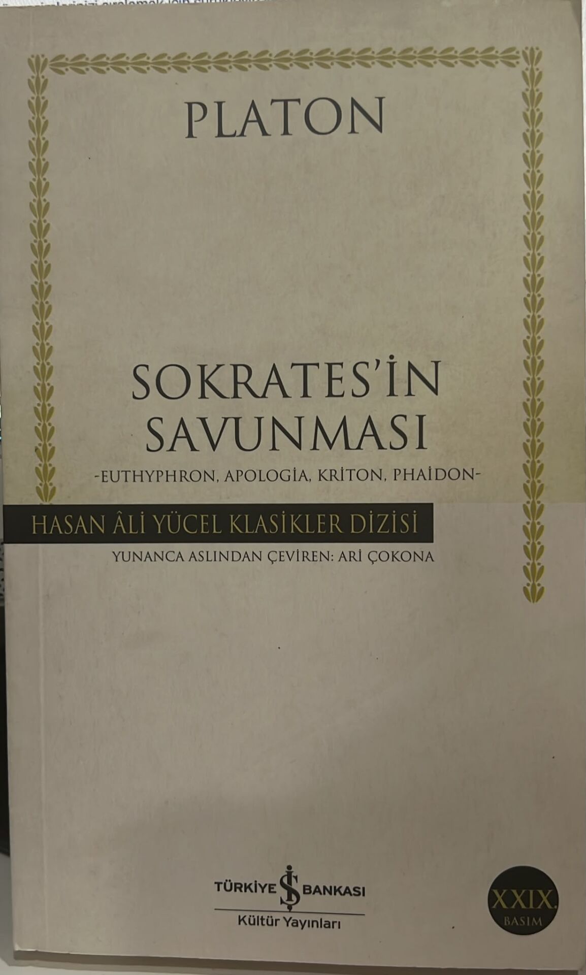 PLATON - SOKRATES'İN SAVUNMASI