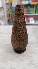 Antika, İşlemeli Bakır Vazo - Obje