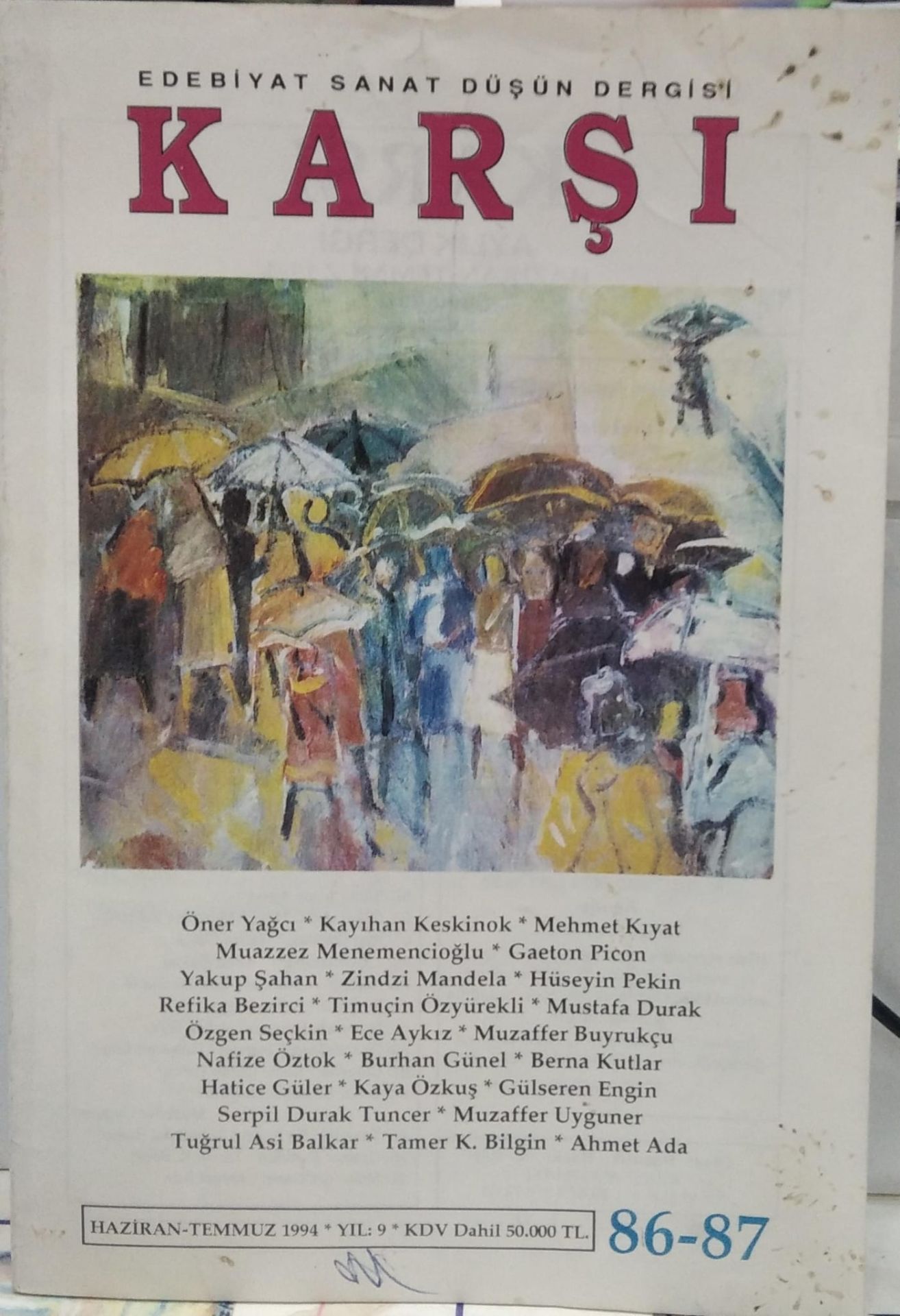 Karşı - Edebiyat Sanat Düşün Dergisi - Haziran - Temuz - 1994