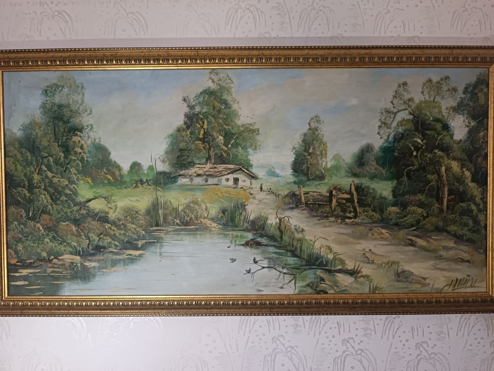 Antika Yağlı Boya Manzara - Tablo - Amiri İmzalı