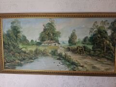 Antika Yağlı Boya Manzara - Tablo - Amiri İmzalı