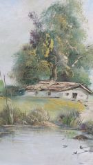 Antika Yağlı Boya Manzara - Tablo - Amiri İmzalı