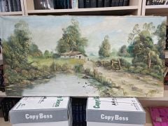 Antika Yağlı Boya Manzara - Tablo - Amiri İmzalı