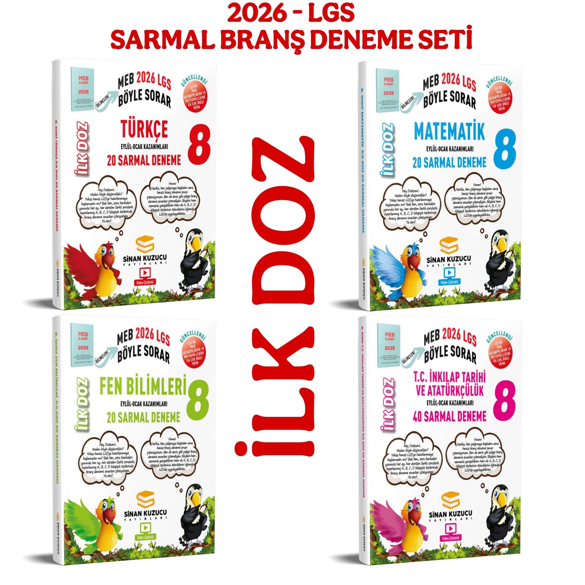 SİNAN KUZUCU - 8. SINIF BRANŞ DENEME SETİ İlk Doz (2026-LGS) - ÜCRETSİZ KARGO