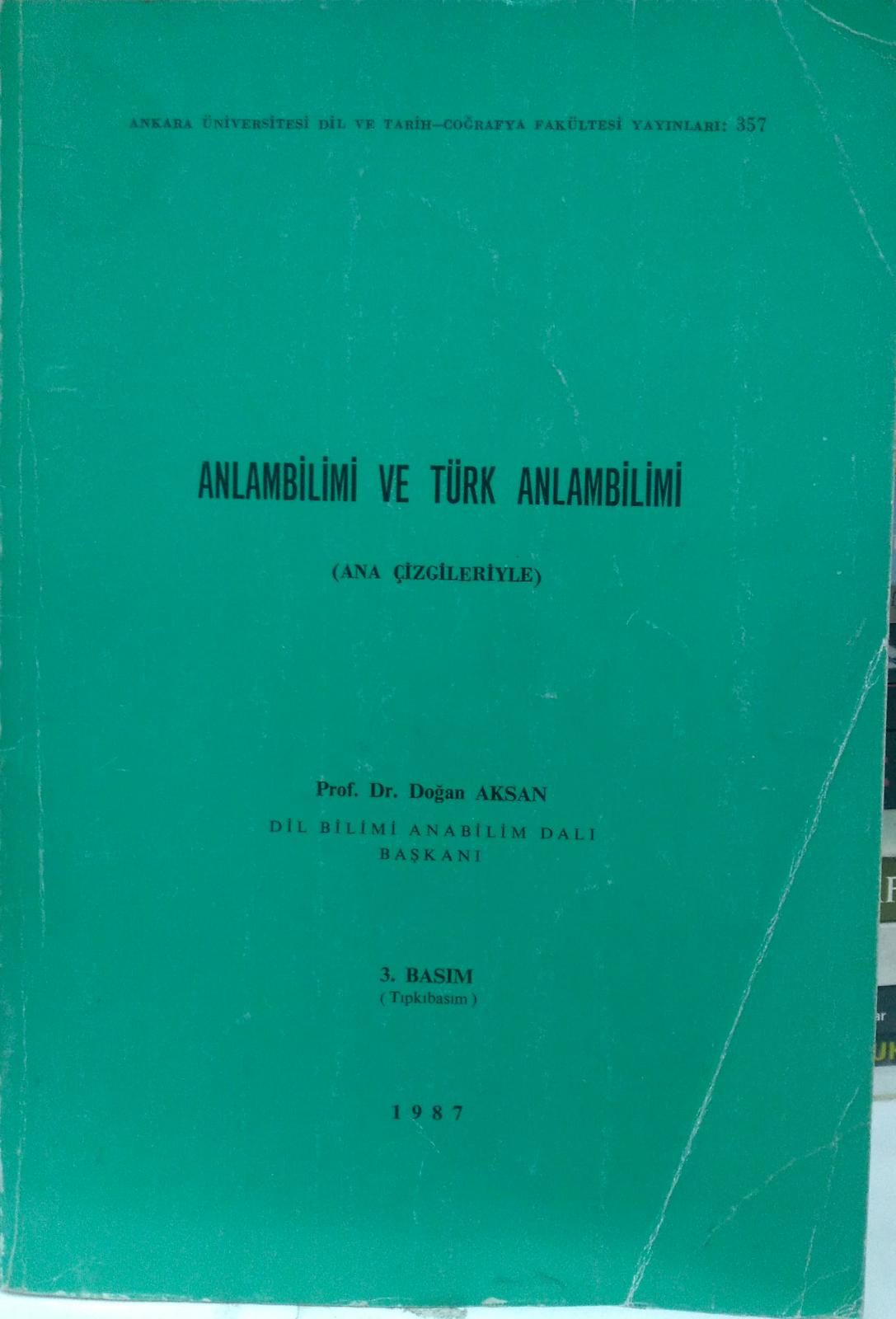 Anlambilimi ve Türk Anlambilimi- Prof.Dr. Doğan AKSAN