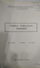 TÜRKİYE TÜRKÇESİNİN SÖZDİZİMİ - TDK