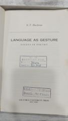 Language As Gesture R. P. Blackmur - Columbia University Press