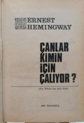 Çanlar Kimin İçin Çalıyor?  Ciltli - 1967 Baskı