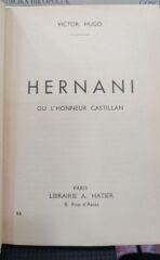 Victor Hugo - Hernani - 1950 Basım -  Fransızca