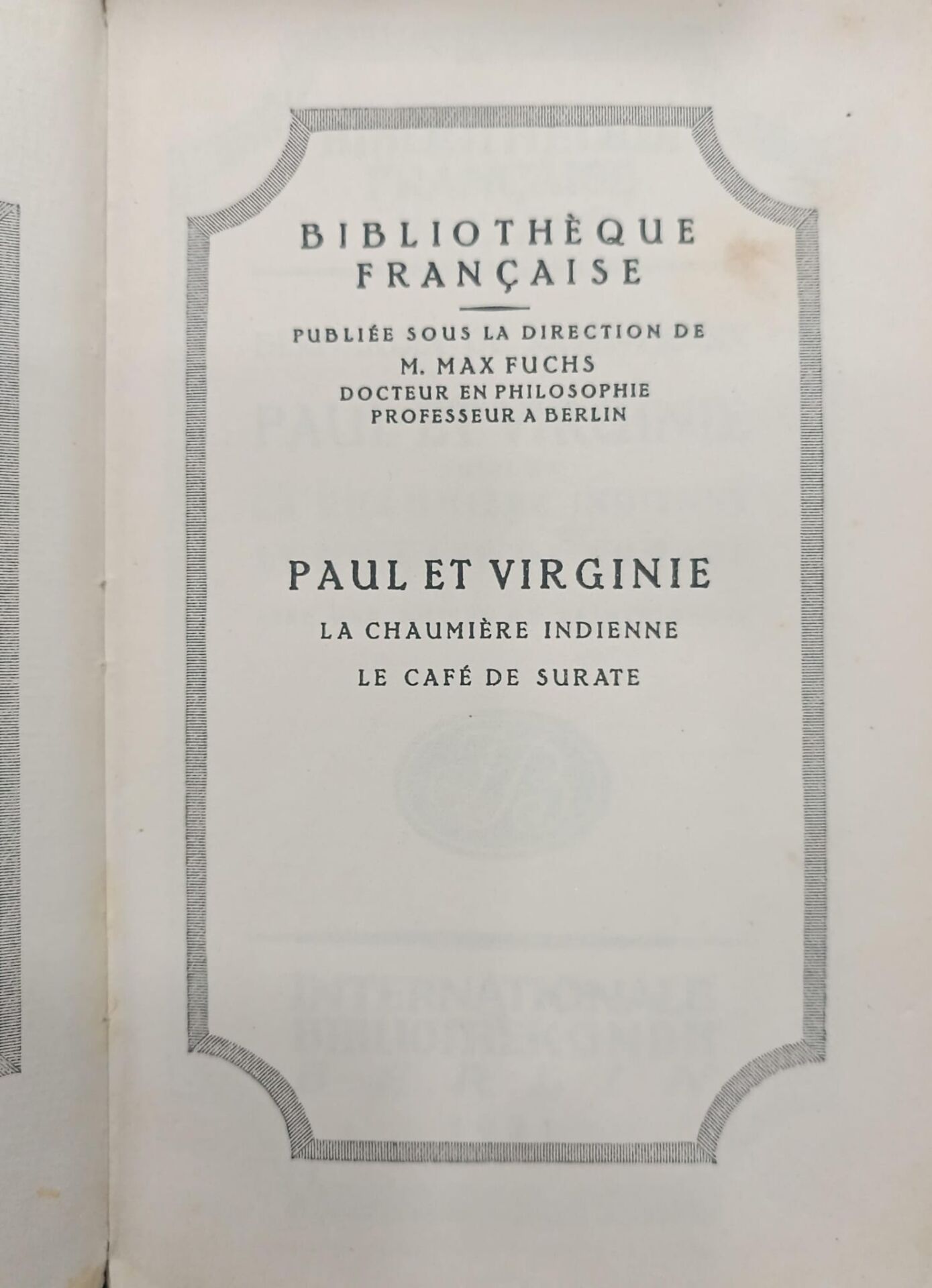 Paul Et Virginie - La Chaumiere Indienne Le Cafe De Surate
