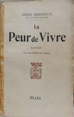 La Peur  De Vivre - Henry Bordeaux - 1920 ler Baskı