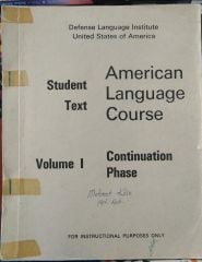 AMERICAN LANGUAGE COURSE VOLUME 1-FOR INSTRUCTIONAL PURPOSES ONLYN/2.EL