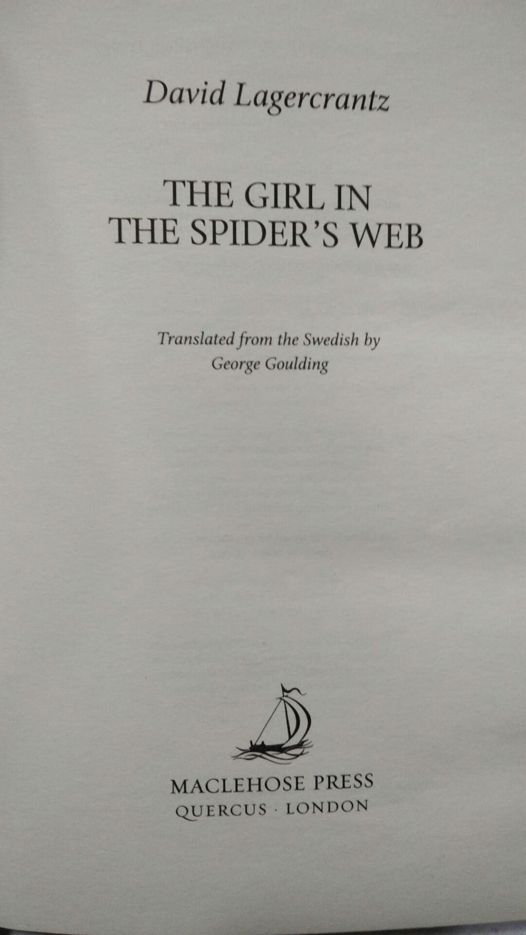 THE GIRL IN THE SPIDER' S WEB - David Lagercrantz